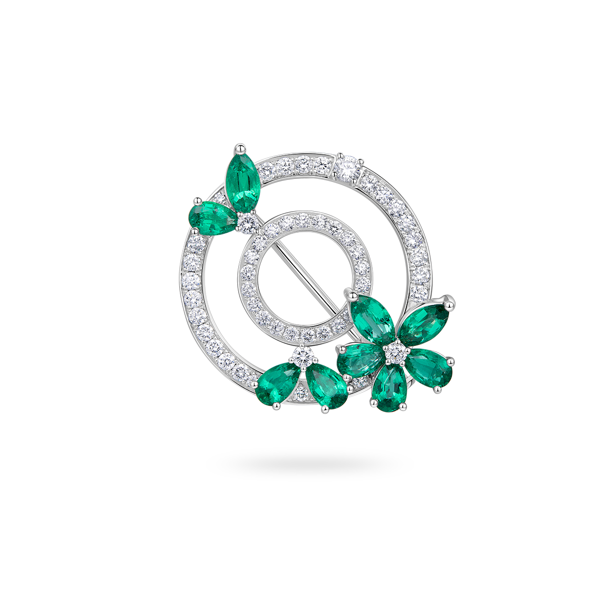 五瓣花·曲水 胸针 I